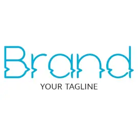 Online Editable Blue Glitch on Text Unique Logo