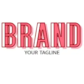 Online Editable Double Layer With Pink Text Fancy & 3D Logo