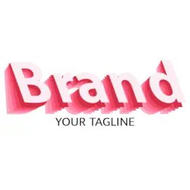 Online Editable Slanted Pink Text Fancy & 3D Logo