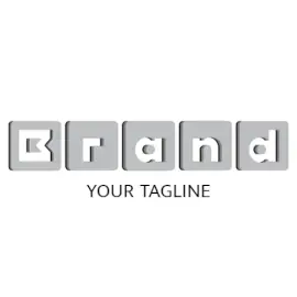 Online Editable Grey with White Text Unique Logo