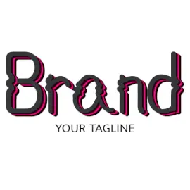 Online Editable Black Glitch with Pink on Text Unique Logo