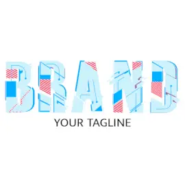 Online Editable Colorful Stripes on Text Creative Logo