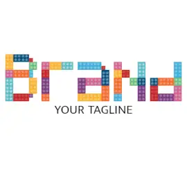 Online Editable Colorful Lego Text Gaming Logo