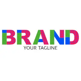 Online Editable Colorful Stripes With Square on Text Creative Logo
