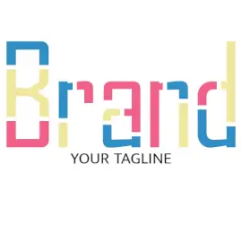 Online Editable Tri Pastels Color Unique Logo