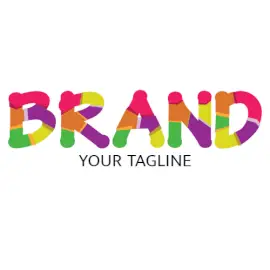 Online Editable Penta Color Palette Text Unique Logo