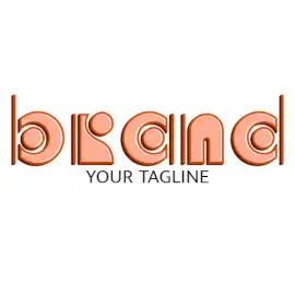 Online Editable Peach Stylish Text Fancy & 3D Logo