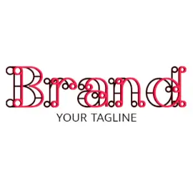 Online Editable Curvy Edged Text With Shadow Unique Logo