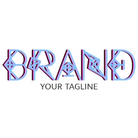 Online Editable Blue Intersecting Lines Text Creative Logo