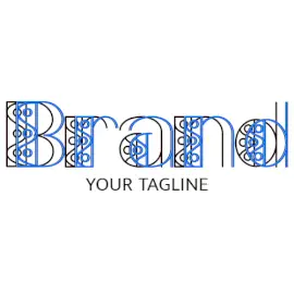 Online Editable Blue Designer Text Creative Logo