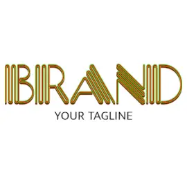 Online Editable Brownish Cascading Lines Text Unique Logo