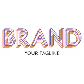 Online Editable Colorful Triple Layer Text Unique Logo