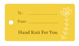 Online Editable Bright Yellow Hand Knit Gift Tag