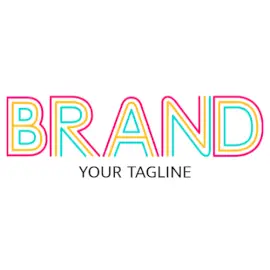 Online Editable Triple Colorful Lined Text Unique Logo