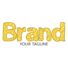 Online Editable Yellow Scribbled Lines Text Creative Logo