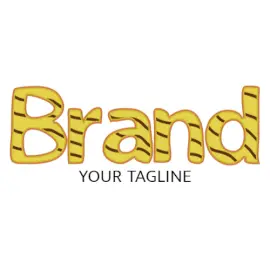 Online Editable Diagonal Brown Line Text Creative Logo