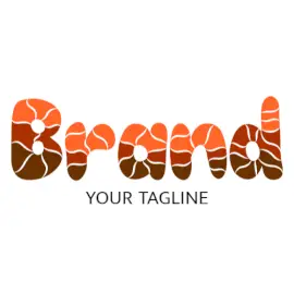 Online Editable Dissected Monochrome Brown Text Creative Logo