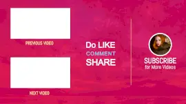 Online Editable Pink Sky Like Comment Share Elements Youtube End Screen