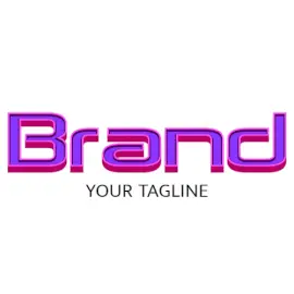 Online Editable Neon Purple and Dark Pink Fancy & 3D Logo