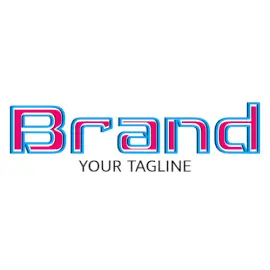 Online Editable Blue and Pink Encapsuled Text Fancy & 3D Logo
