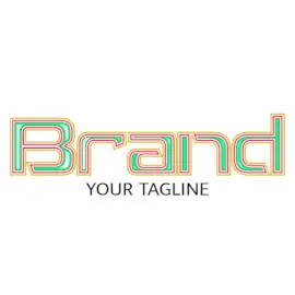 Online Editable Green Pink and Radium Fancy & 3D Logo