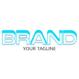 Online Editable Blue Hollow Text Fancy & 3D Logo