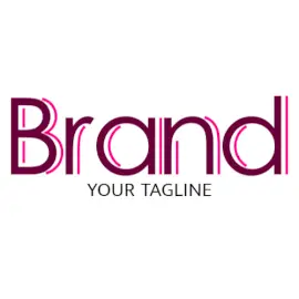 Online Editable Pink Outline Text Unique Logo