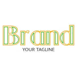 Online Editable Green and Yellow Sleek Dual Text Unique Logo