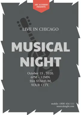 Online Editable Live Music Chicago Flyer Marketing Material