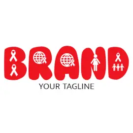 Online Editable Awareness Icons on Red Text Unique Logo