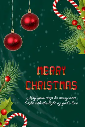 Online Editable Christmas Greeting with Christmas Ornaments Pinterest Graphic