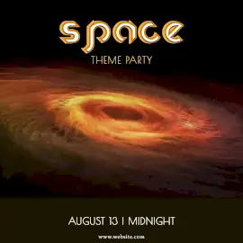 Online Editable Space Themed Party Invitation Animated Design