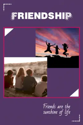 Online Editable Friendship Greeting Card Pinterest Graphic