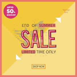 Online Editable End of Summer Sale Offer Instagram Post
