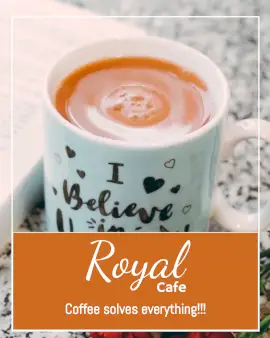 Online Editable Royal Cafe Advertisement with Coffee Movement Cinemagraph