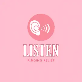 Online Editable Pink Music into Your Ears Music Logo