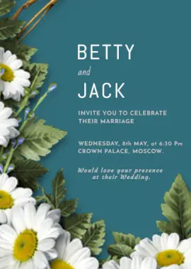 Online Editable White Floral Wedding Portrait Invitation