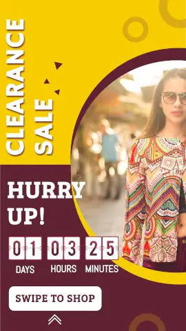 Online Editable Clearance Sale Lists & Countdowns Story Design