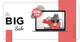Online Editable Pink Big Sale Offer Ad Photo Mockup
