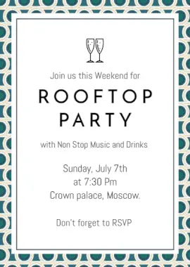 Online Editable Rooftop Party Portrait Invitation