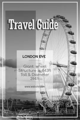 Online Editable London Eye Giant Wheel Facts Pinterest Graphic