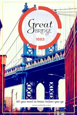Online Editable London Bridge Travel Facts Pinterest Graphic