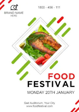 Online Editable Abstract Food Festival Poster