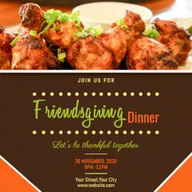 Online Editable Friendsgiving Dinner Party Social Media Post
