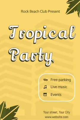 Online Editable Tropical Beach Party Pinterest Graphic