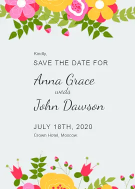 Online Editable Colorful Floral Wedding Invitation