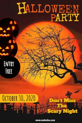 Online Editable Halloween Party Invitation Pinterest Graphic