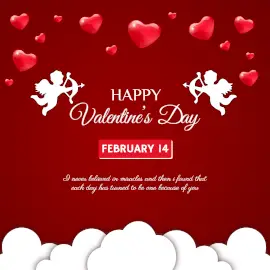 Online Editable Happy Valentine's Day Greeting on February 14 Instagram Post