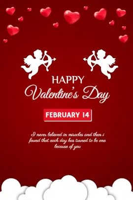 Online Editable Red Valentine's Day Greeting card Pinterest Graphic
