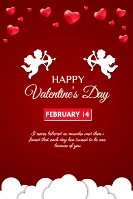 Online Editable Red Valentine's Day Greeting card Tumblr Graphic